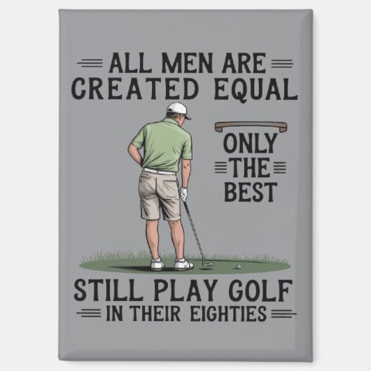 Beste Männer spielen Golf Eighties Lustiger Golfer Magnet (Vorderseite)