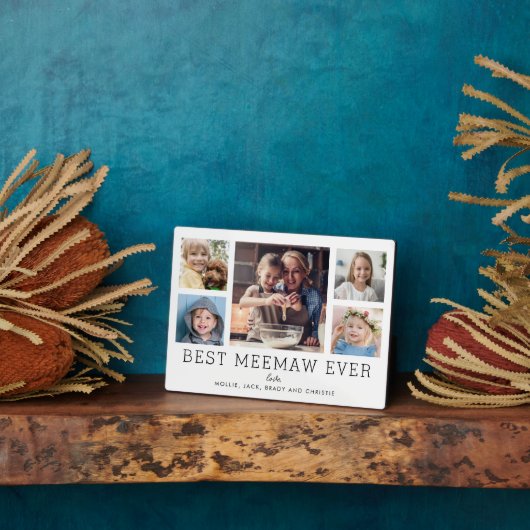 Beste Meemaw je 5-Foto Collage Halten Sie kundensp Fotoplatte (Seite)