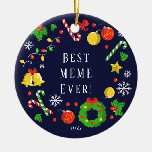 Beste Meme je 2 Seite Keramik Ornament (Vorne)