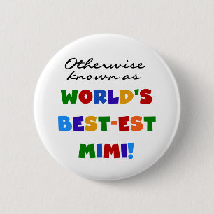 Beste Mimi der Welt Bunte T-Shirts Geschenke Button