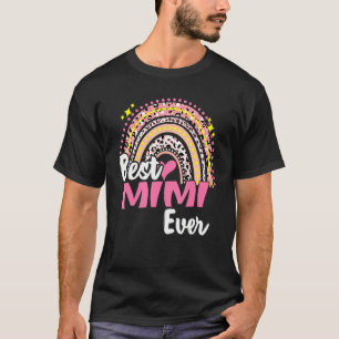 Beste Mimi je Funny Pink Leopard Regenbogenmütter T-Shirt