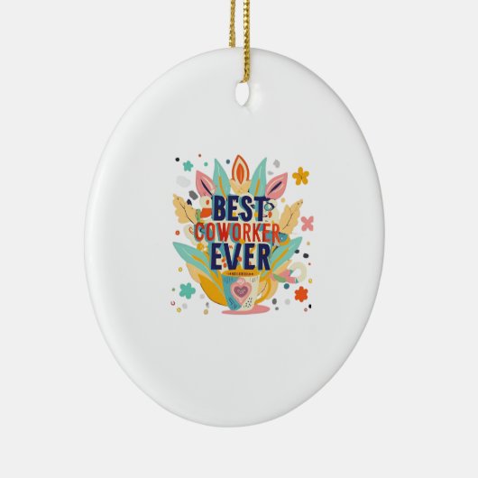 Beste Mitarbeitende je, Kolleg-Geschenk, Bester Mi Keramik Ornament (Rechts)