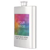 Beste moderne Foto- oder Logo-Vorlage hochladen Flachmann (Links)