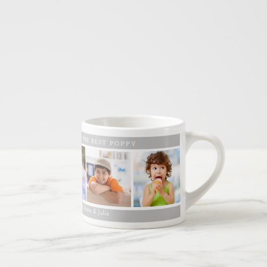 Beste Mohn glückliche Vater's Day 5 Foto Collage Espressotasse (Rechts)