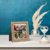 Beste Mohnblume je Opa 4 Foto Collage Burlap Fotoplatte (InSitu)