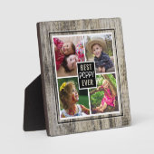 Beste Mohnblume je Opa 4 FotoCollage Rustikal Fotoplatte (Vorderseite)