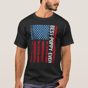 Beste Mohnblume je US-Flagge Grandpa-Vatertag Gesc T-Shirt
