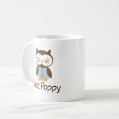 Beste Mohnblumen-Eule Kaffeetasse (Vorderseite Links)