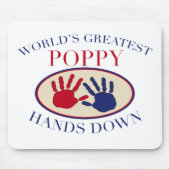Beste Mohnblumen-Hände unten Mousepad (Vorne)