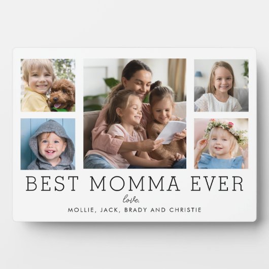 Beste Momma Ever Children 5-Foto Collage Custom Fotoplatte (Vorderseite)