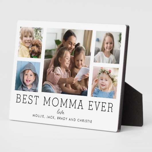 Beste Momma Ever Children 5-Foto Collage Custom Fotoplatte (Seite)