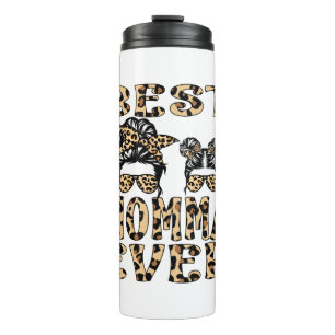 Beste Momma je Leopard Karierter T - Shirt der Mut Thermosbecher