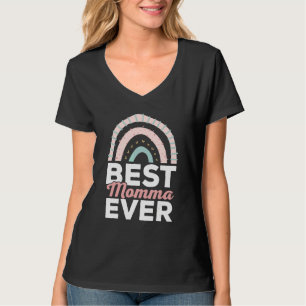 Beste Momma je Mama Mutter Regenbogenmutter Tag T-Shirt