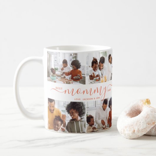 Beste Mommy-Ever Foto Collage Muttertag Kaffeetasse (Mit Donut)