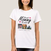 Beste Mommy je 3 Foto Collage Kinder Name Mutter T-Shirt (Vorderseite)