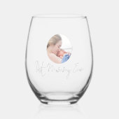 Beste Mommy je benutzerdefinierten Foto Skriptname Weinglas Ohne Stiel (Vorderseite)