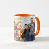 Beste Mommy je Orange Personalisiert zwei Fotos Tasse (VorderseiteRechts)