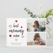 Beste Mommy Red Heart Foto Collage Muttertag Karte (Stehend Vorderseite)