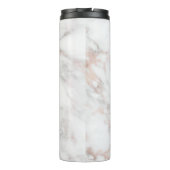 Beste Monogramm-Rose Gold-Marmorvorlage Thermosbecher (Rückseite)