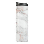 Beste Monogramm-Rose Gold-Marmorvorlage Thermosbecher (Nach rechts gedreht)