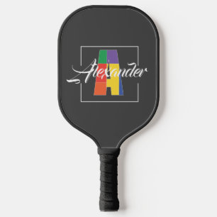 Beste monogrammierte farbige Anfangsbuchstabe A gr Pickleball Schläger