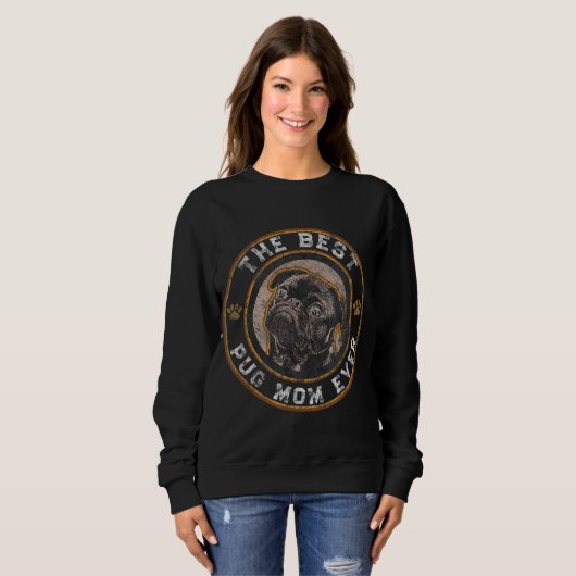 Beste Mops Mama je Schwarze Möpsen Besitzer Mutter Sweatshirt (Vorne ganz)