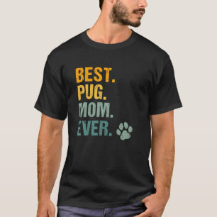 Beste Mops Mama je Vintag Dog Paw Mops Dog Lover M T-Shirt