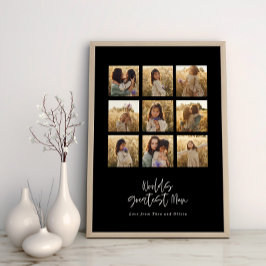 Beste Mum Black Multi Foto elegant stilvoll Poster