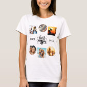 Beste Mum Foto Collage Elegantes Script Herz T-Shirt (Vorderseite)