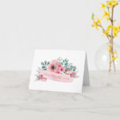 Beste Mum je rosa Blumengrün Karte (Gelbe Blume)
