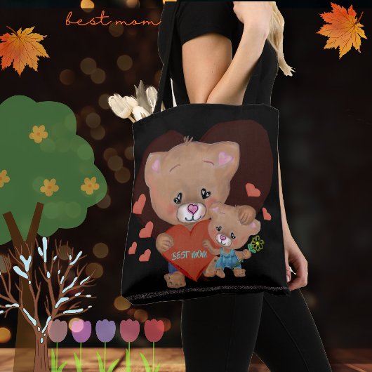BESTE MUM mit TEDDY Tasche