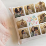 Beste Mum Multi-Foto farbenfroh elegant stilvoll Kissen<br><div class="desc">Family Mum personalisierte bunte Typografie elegante Multi-Foto Geburtstag,  Weihnachten,  Mütter Tag Wohngestaltung Kissen Design Geschenk</div>