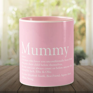 Beste Mumie der Welt Zitat Rosa Definition Zweifarbige Tasse
