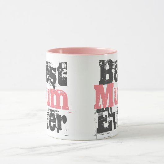 Beste Mumm je in Rosa - Zwei-Tone-Tasse Tasse (Zentrum)