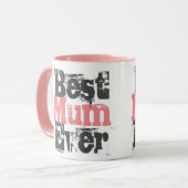 Beste Mumm je in Rosa - Zwei-Tone-Tasse Tasse (Vorderseite Links)