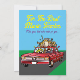 Beste Musiklehrerin, flache Grußkarte Karte