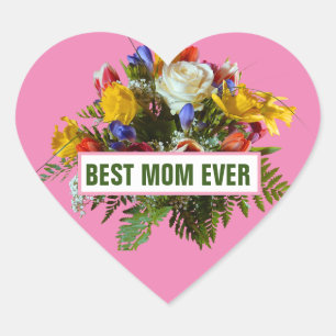BESTE MUTTER ALLE ZEIT MUTTERTAGSGESCHENK Herz-Aufkleber