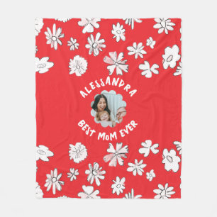 Beste Mutter aller Foto Blumenmonogramm niedlich r Fleecedecke