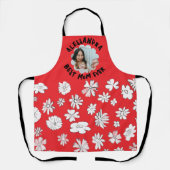 Beste Mutter aller Fotos, rot blühend rot Schürze (Vorderseite)