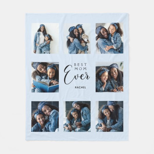 Beste Mutter aller Fotos sammelt hellblaue Mutter Fleecedecke (Vorderseite)