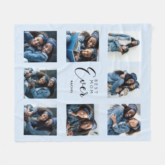 Beste Mutter aller Fotos sammelt hellblaue Mutter Fleecedecke (Vorderseite (Horizontal))