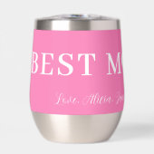 Beste Mutter aller modernen Typografie Herz pink (Vorderseite)