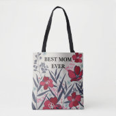 Beste Mutter aller Rot-Rosa-Blumenmuster Tasche (Vorderseite)