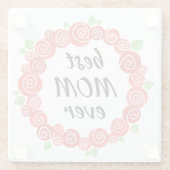 Beste Mutter aller rote Rosen Kranz-Frühjahr niedl Glasuntersetzer (Rückseite)