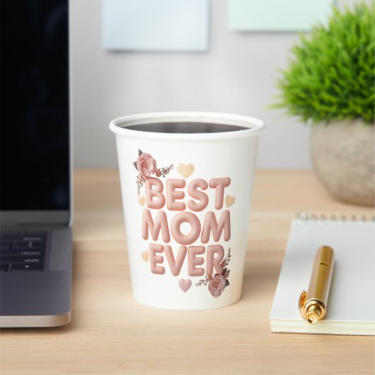 Beste Mutter Aller Zeiten 3D Florales Design | Ges Pappbecher (InSitu)