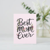 Beste Mutter aller Zeiten Blumen-Design  Postkarte (Stehend Vorderseite)