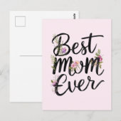 Beste Mutter aller Zeiten Blumen-Design  Postkarte (Vorne/Hinten)
