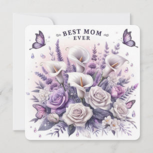 Beste Mutter Aller Zeiten Blumen und Schmetterling Feiertagskarte