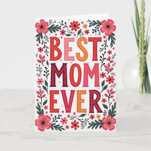 Beste-Mutter-aller-Zeiten-Blumenkarte Karte (Vorderseite)