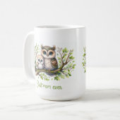 Beste-Mutter-aller-Zeiten-Eulen-Illustration Kaffeetasse (Vorderseite Links)